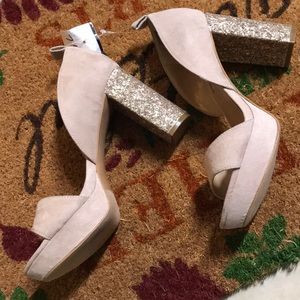 Feather Sparkling high heels